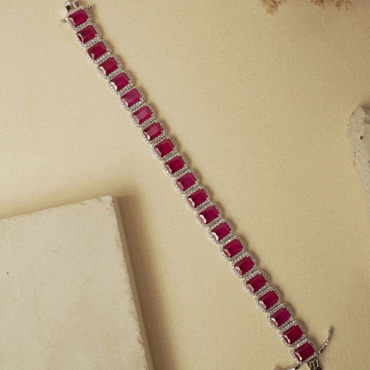RUBY HALO TENNIS BRACELET